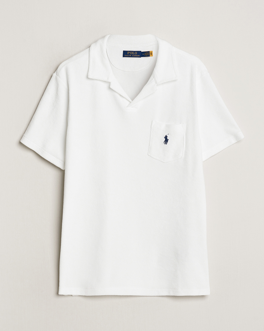 Heren | Polo's | Polo Ralph Lauren | Cotton Terry Open Collar Polo White