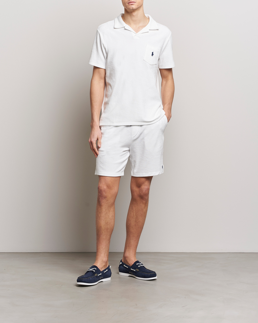 Heren | Polo's | Polo Ralph Lauren | Cotton Terry Open Collar Polo White