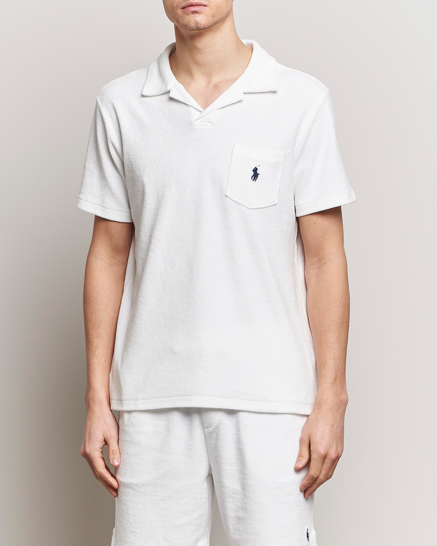 Heren | Polo's | Polo Ralph Lauren | Cotton Terry Open Collar Polo White