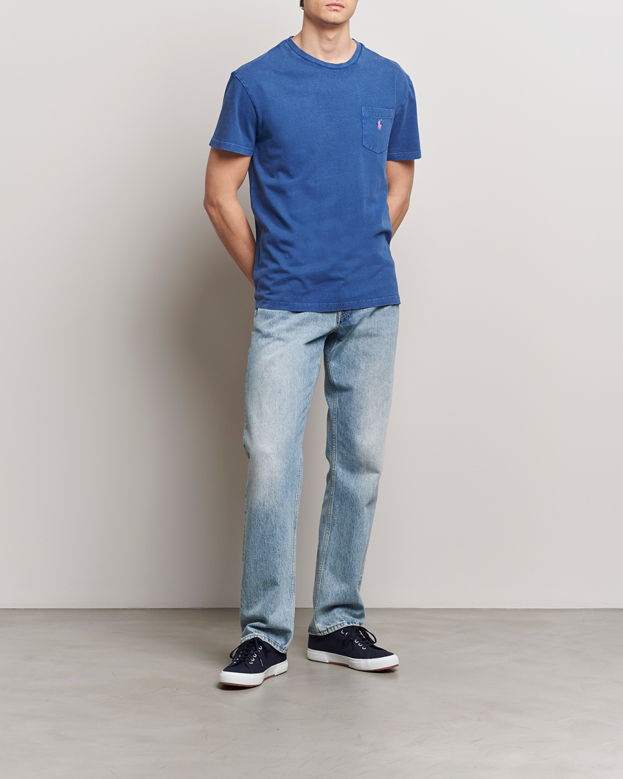 Heren | T-shirts | Polo Ralph Lauren | Cotton Linen Crew Neck T-Shirt Beach Royal