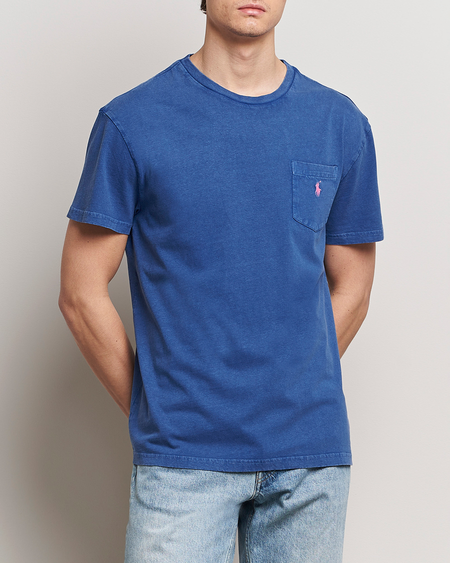 Heren | T-shirts met korte mouwen | Polo Ralph Lauren | Cotton Linen Crew Neck T-Shirt Beach Royal