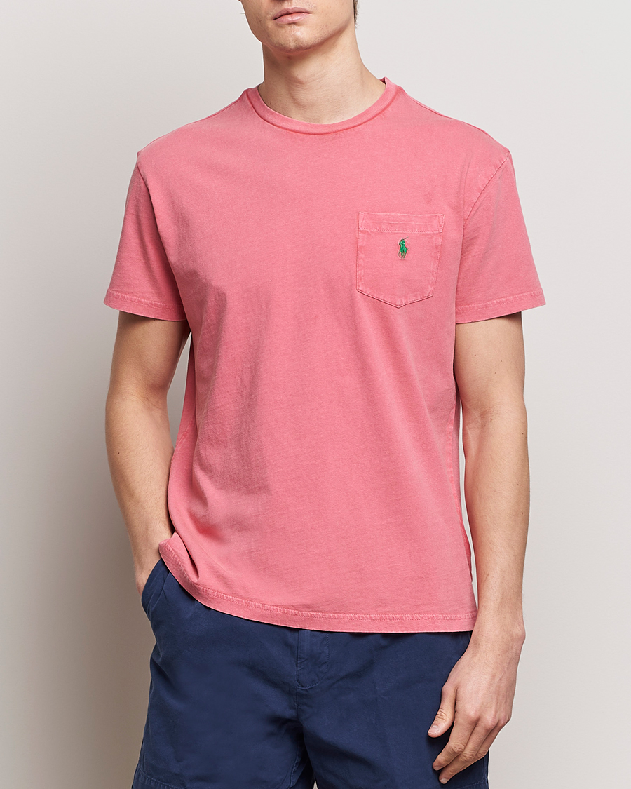Heren | T-shirts met korte mouwen | Polo Ralph Lauren | Cotton Linen Crew Neck T-Shirt Pale Red