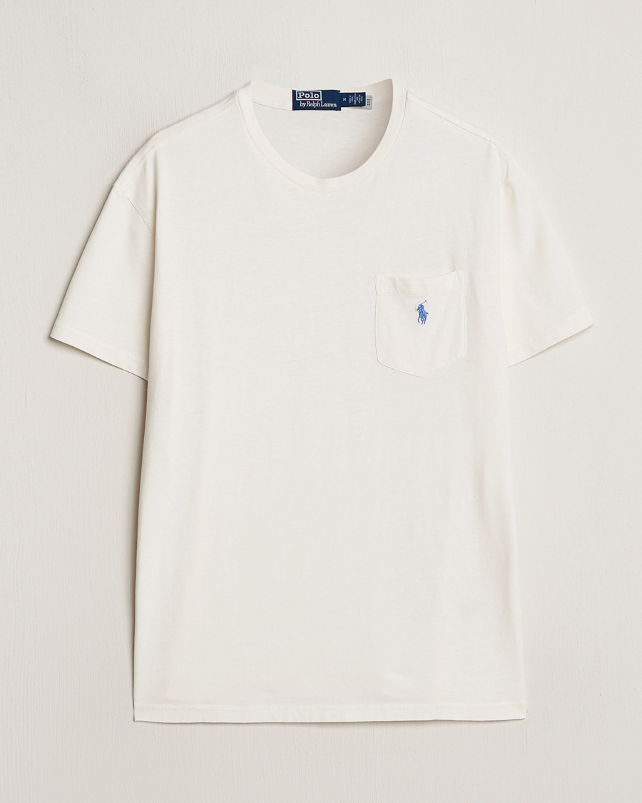 Heren | T-shirts | Polo Ralph Lauren | Cotton Linen Crew Neck T-Shirt Ceramic White