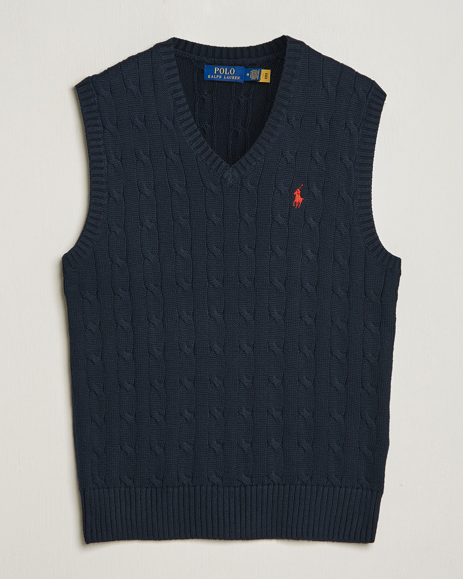 Heren | Truien | Polo Ralph Lauren | Cotton Cable Vest Hunter Navy