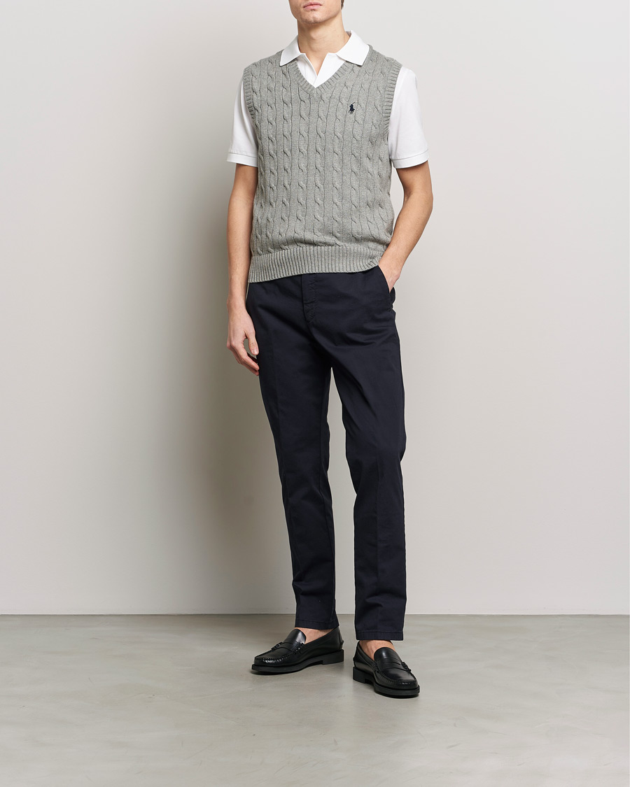 Heren | Truien | Polo Ralph Lauren | Cotton Cable Vest Fawn Grey Heather