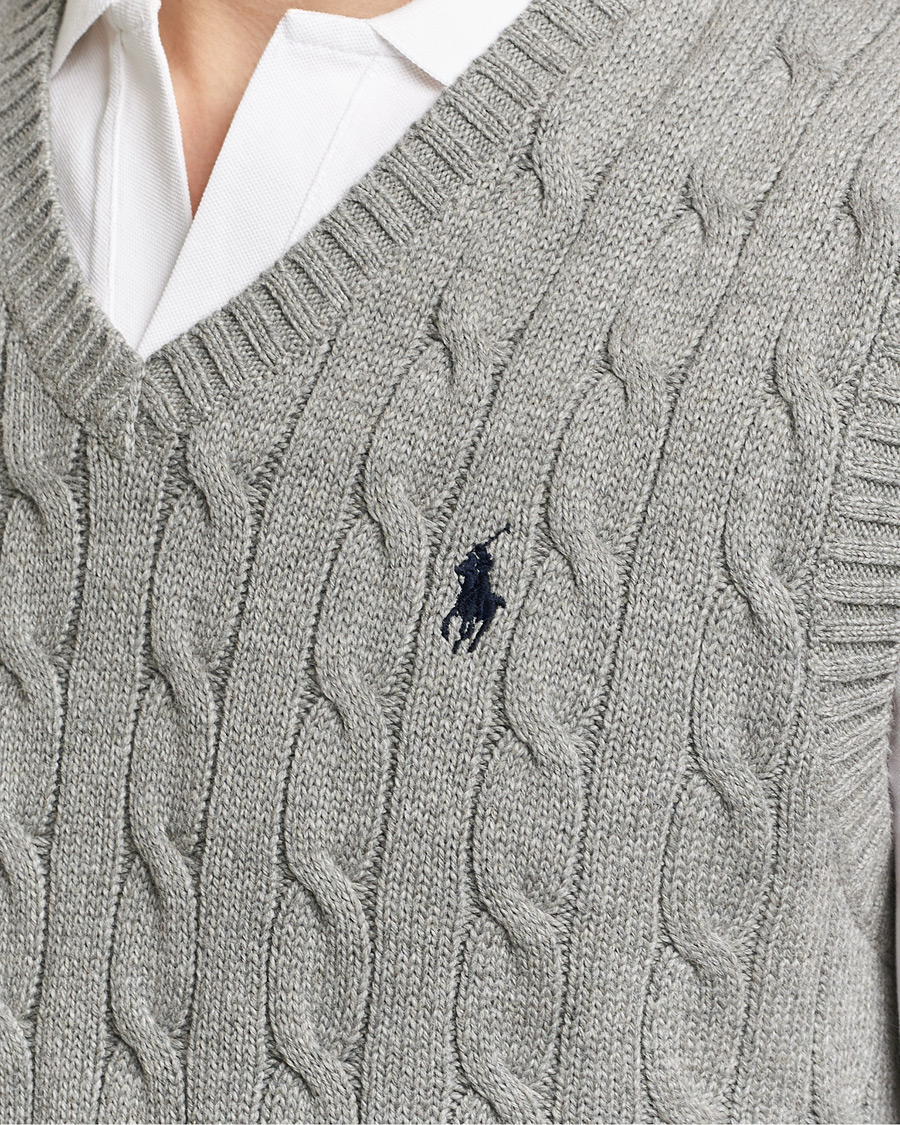 Heren | Truien | Polo Ralph Lauren | Cotton Cable Vest Fawn Grey Heather