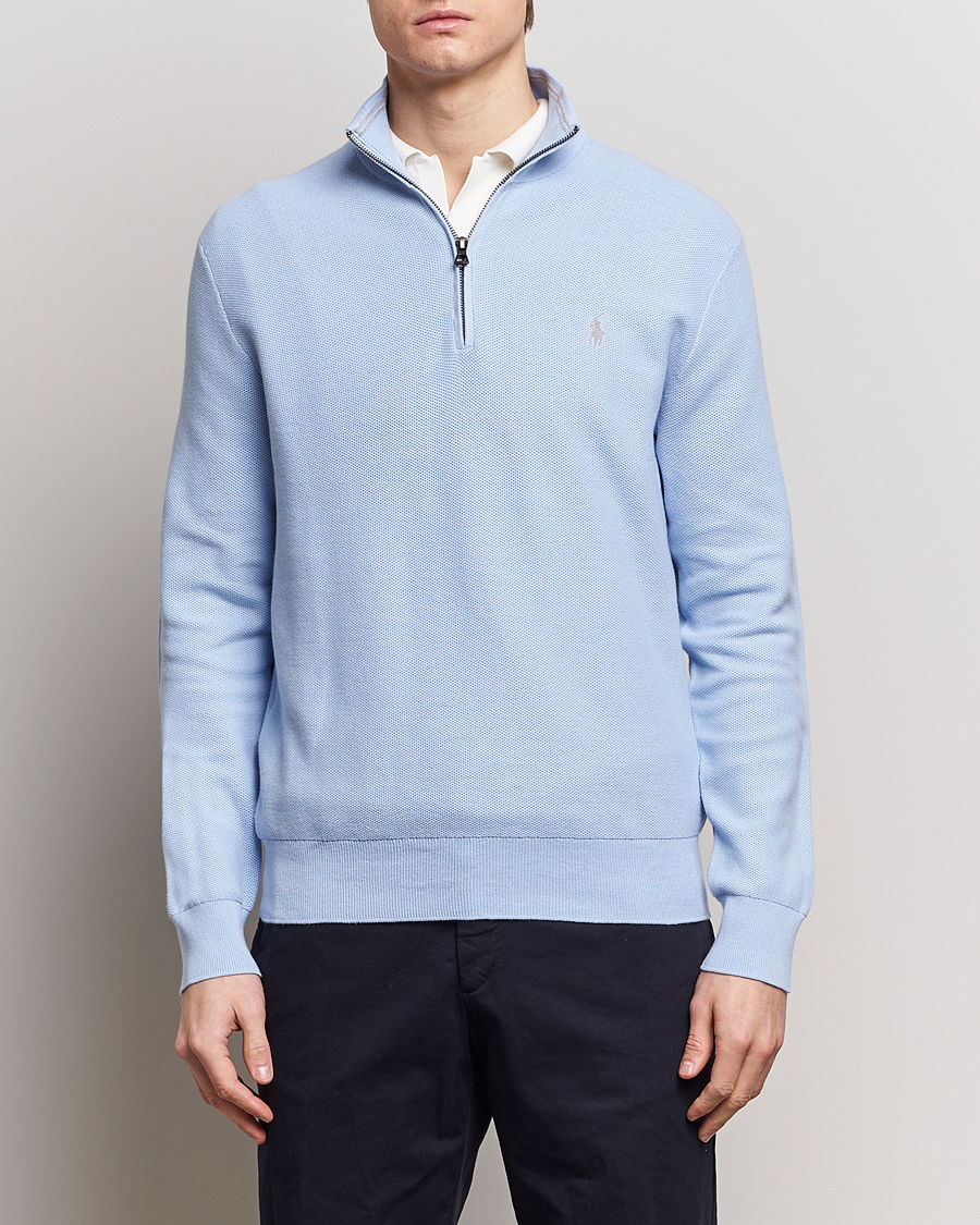 Heren | Half-zip | Polo Ralph Lauren | Textured Half-Zip Blue Hyacinth