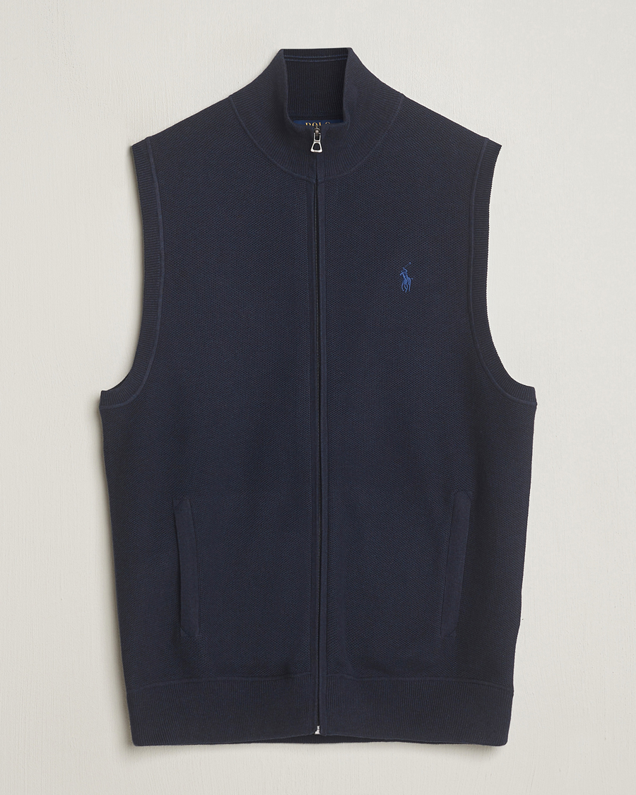 Heren | Truien | Polo Ralph Lauren | Cotton Full-Zip Vest Navy Heather