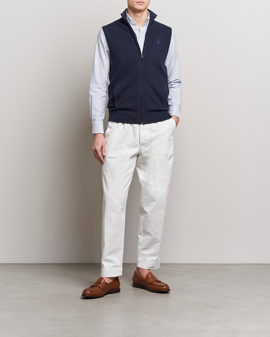 Heren | Truien | Polo Ralph Lauren | Cotton Full-Zip Vest Navy Heather