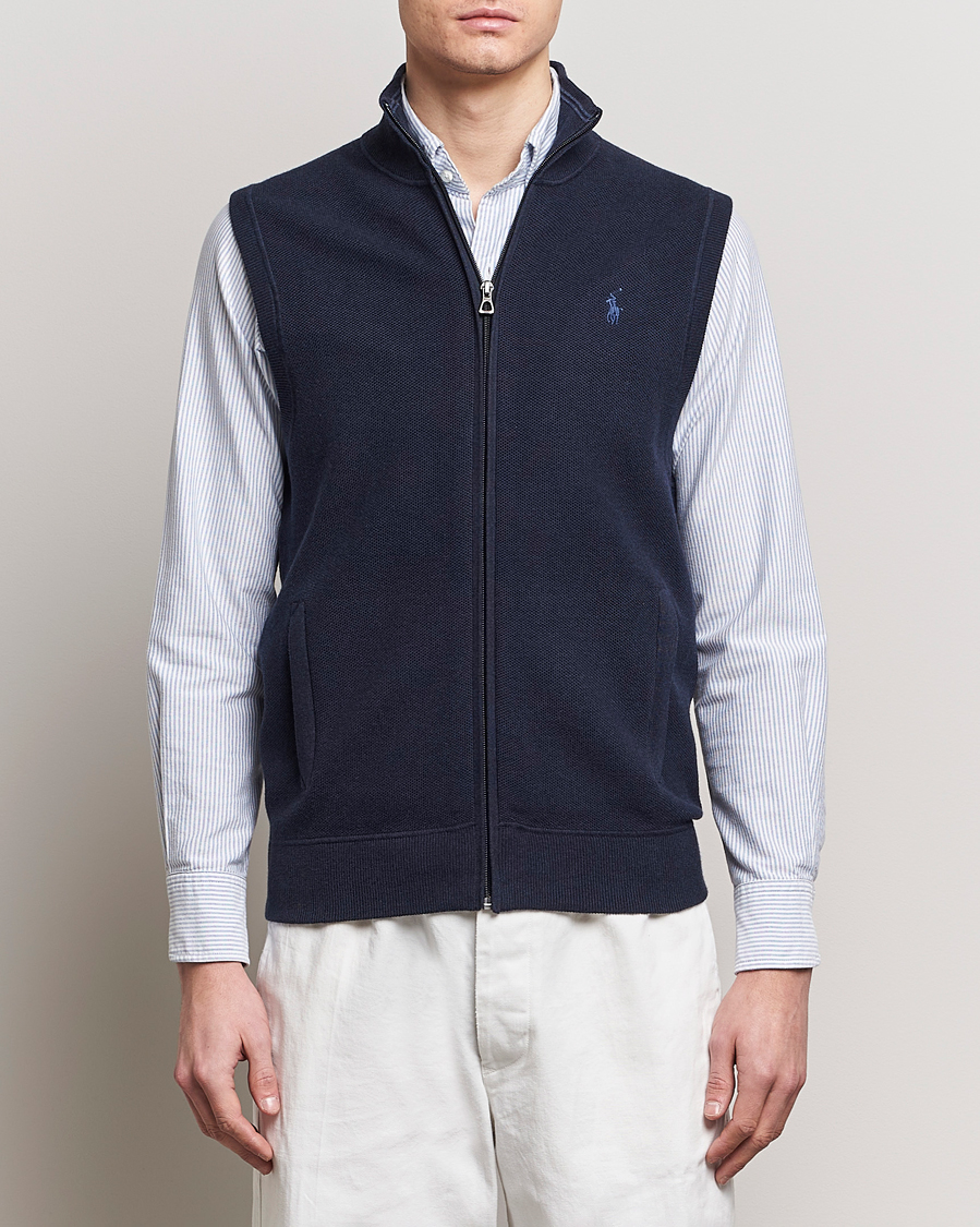 Heren |  | Polo Ralph Lauren | Cotton Full-Zip Vest Navy Heather