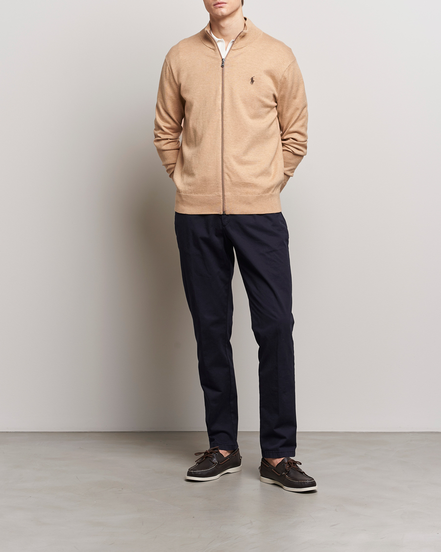 Heren | Truien | Polo Ralph Lauren | Cotton Full-Zip Camel Melange