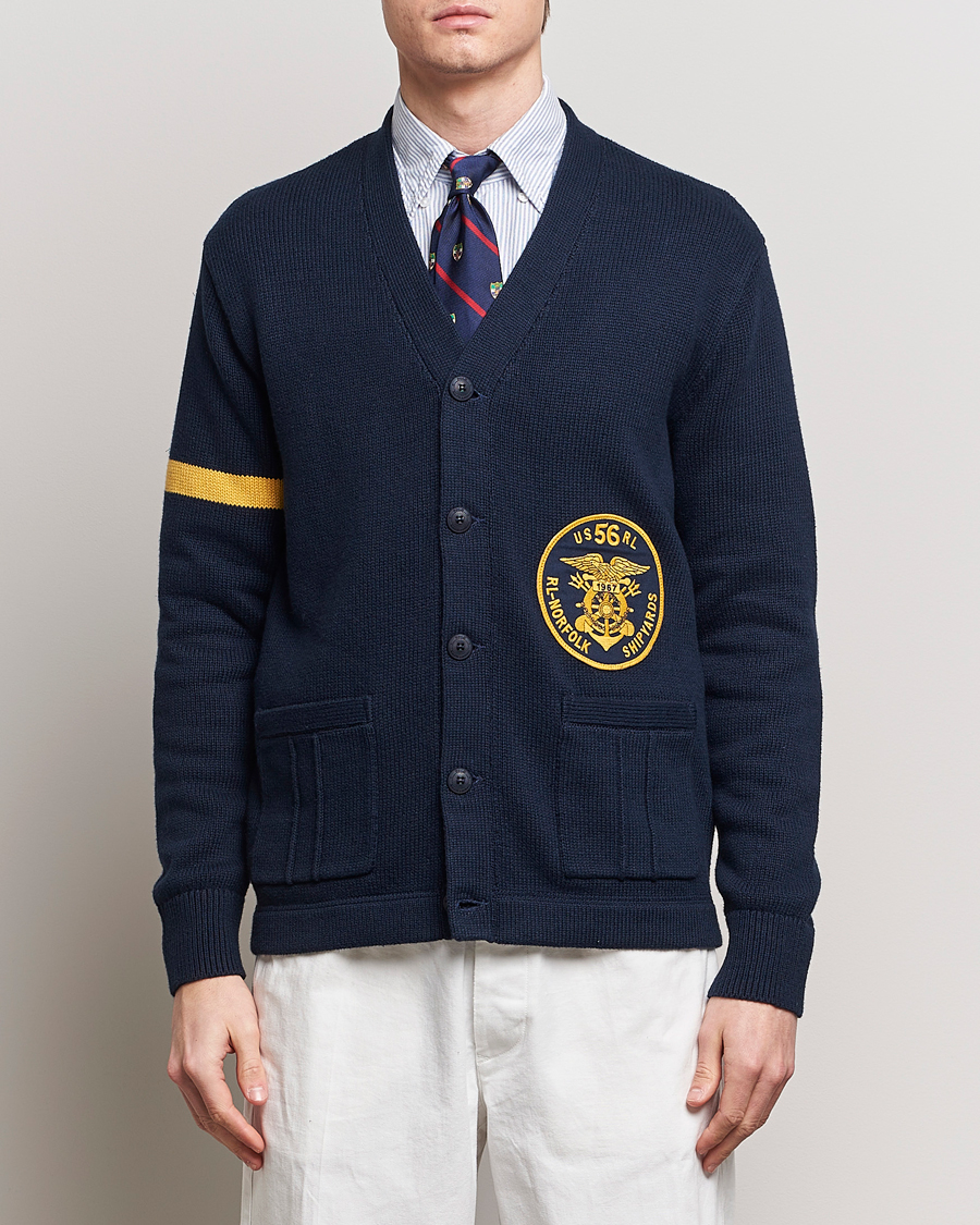 Heren | Sale -20% | Polo Ralph Lauren | Cotton Varsity Cardigan Aviator Navy
