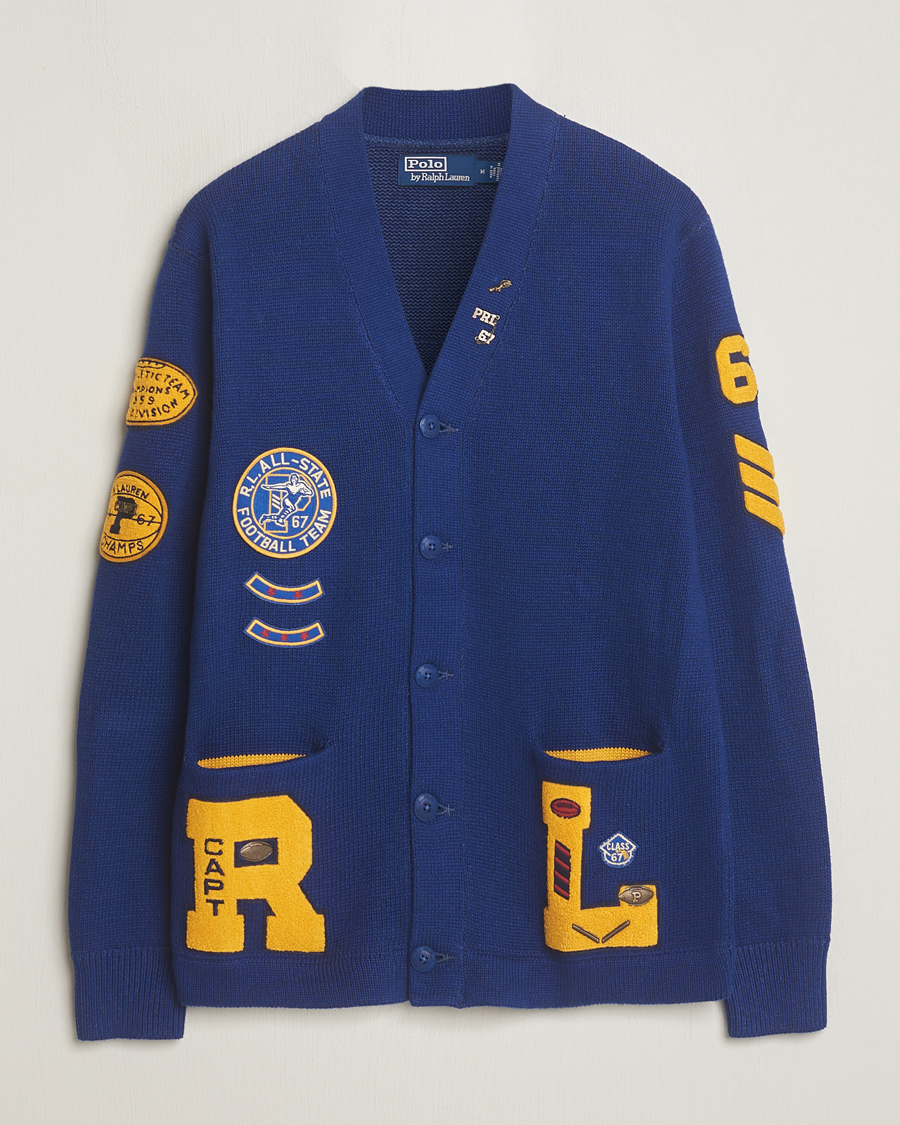 Heren | Truien | Polo Ralph Lauren | Cotton Varsity Patch Cardigan Royal Combo