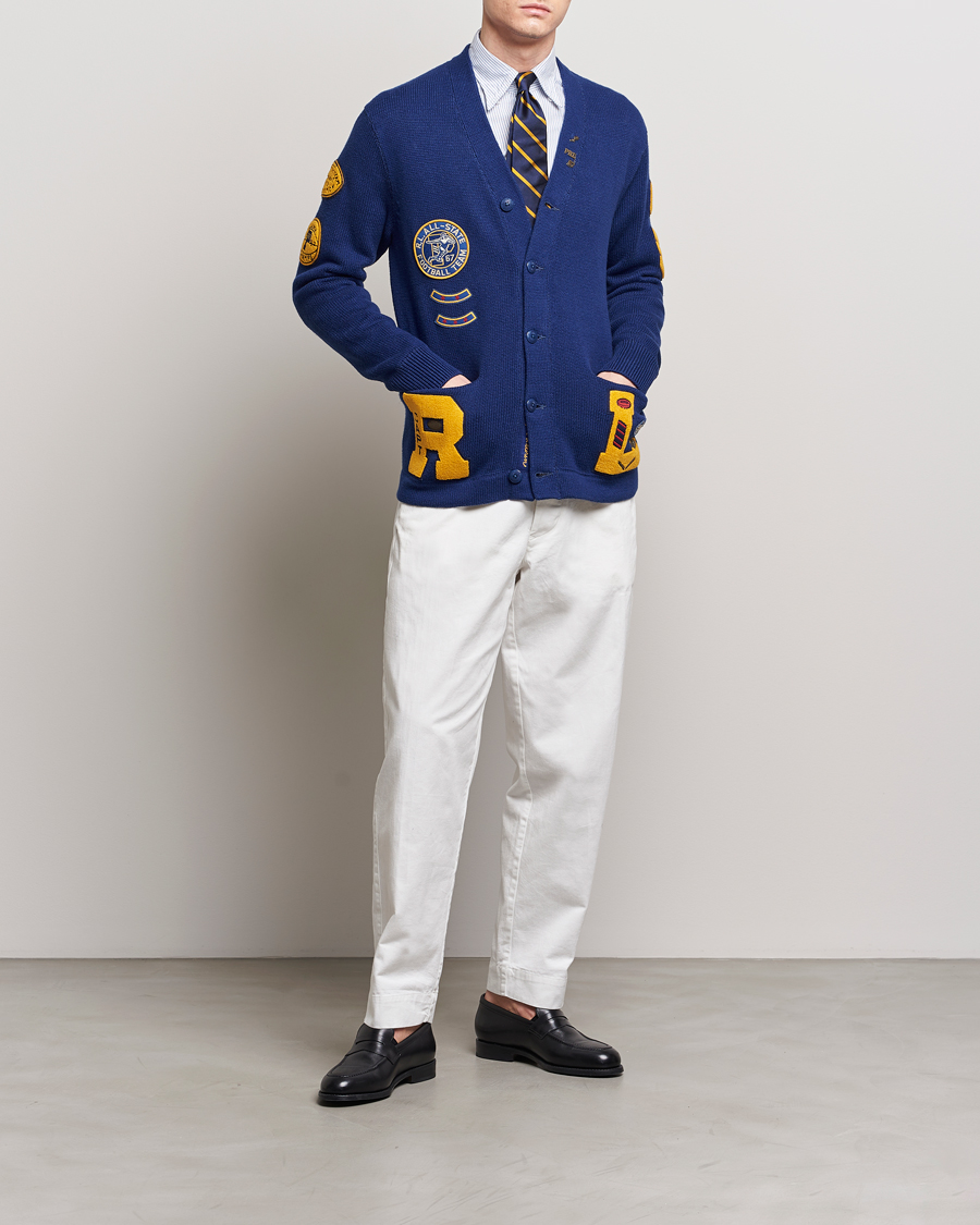 Heren | Truien | Polo Ralph Lauren | Cotton Varsity Patch Cardigan Royal Combo