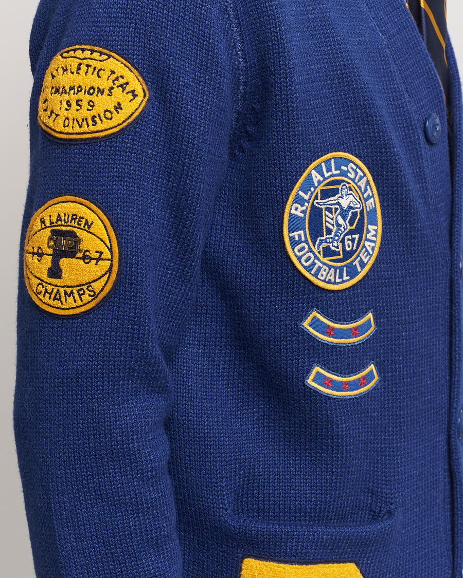Heren | Truien | Polo Ralph Lauren | Cotton Varsity Patch Cardigan Royal Combo