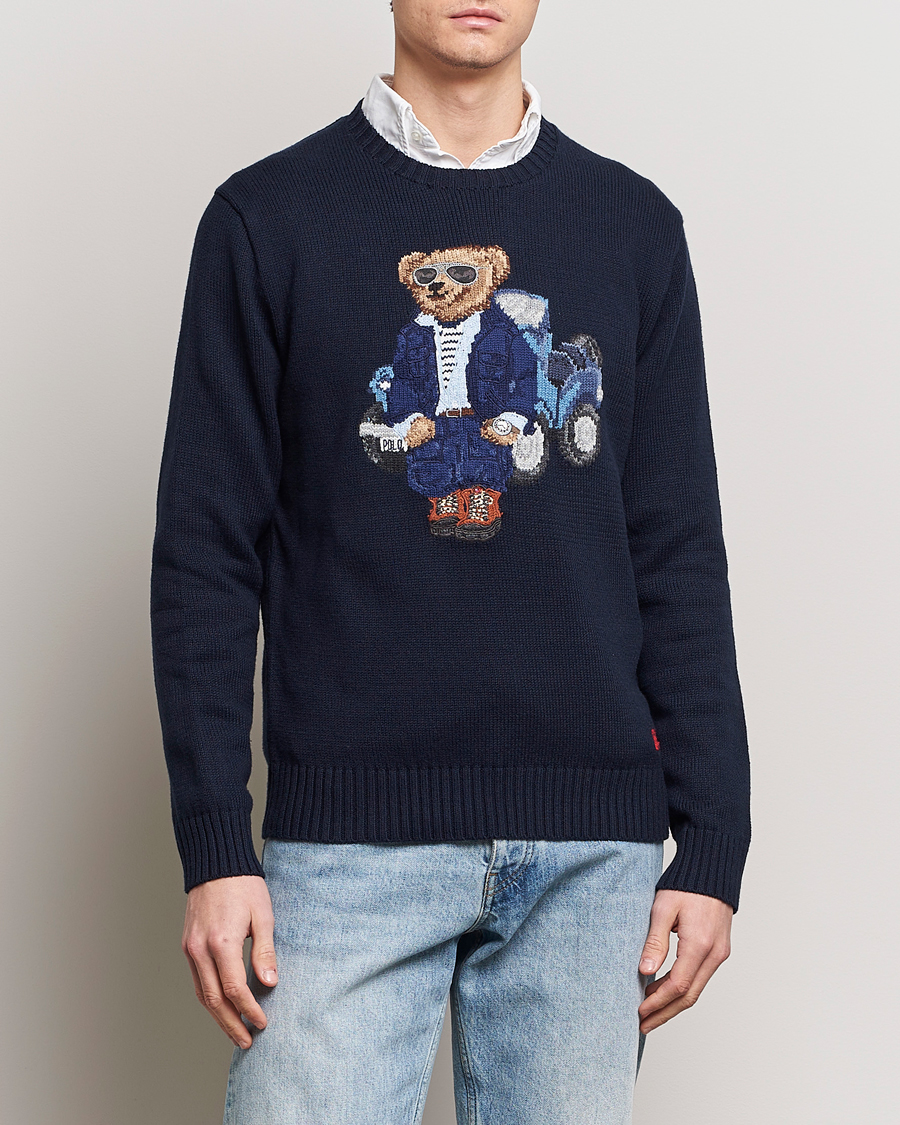 Heren | Gebreide truien | Polo Ralph Lauren | Knitted Bear Sweater Aviator Navy