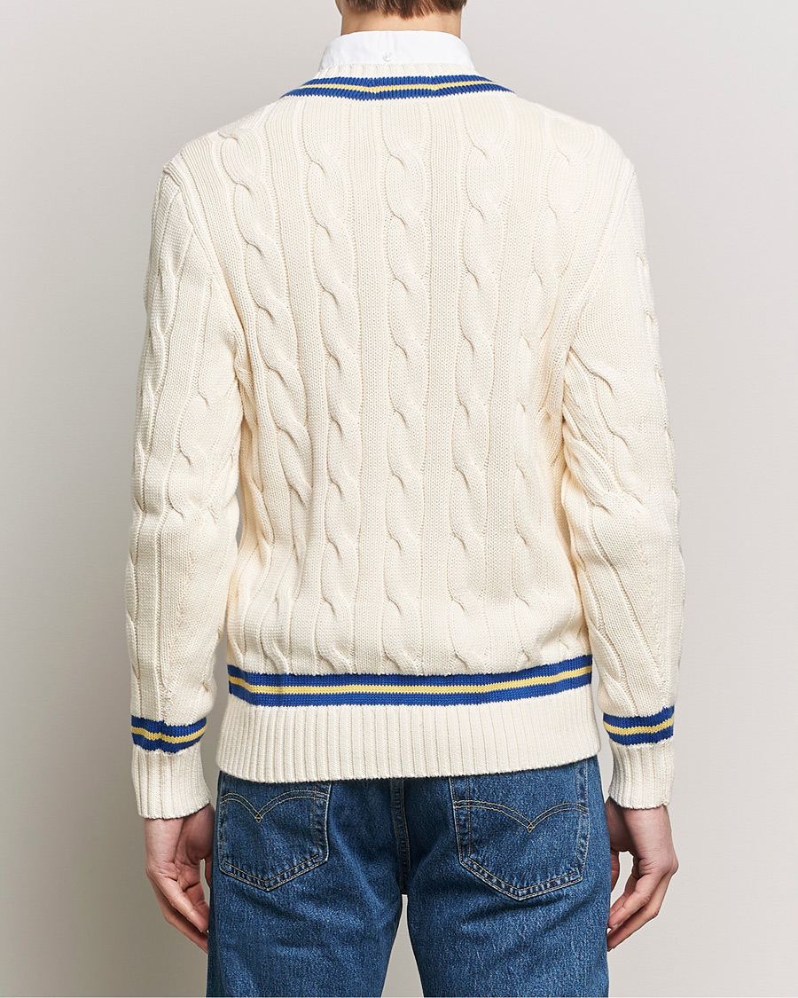 Heren | Truien | Polo Ralph Lauren | Cricket Cotton V-Neck Sweater Cream/Navy Stripe