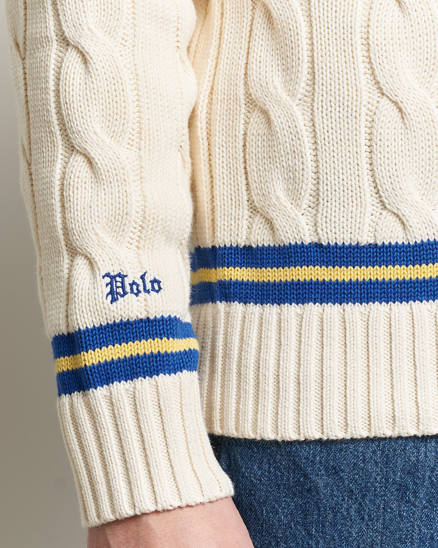 Heren | Truien | Polo Ralph Lauren | Cricket Cotton V-Neck Sweater Cream/Navy Stripe