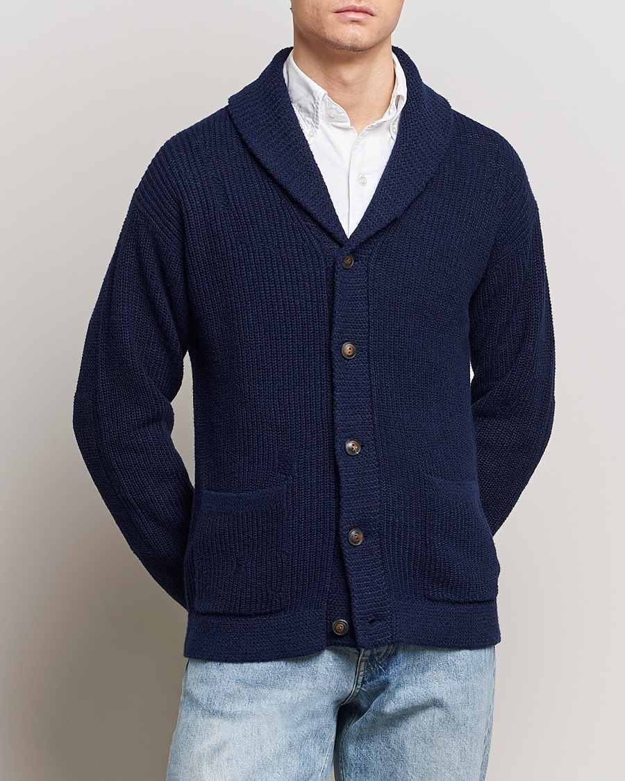 Heren |  | Polo Ralph Lauren | Cotton/Linen Shawl Collar Cardigan Bright Navy