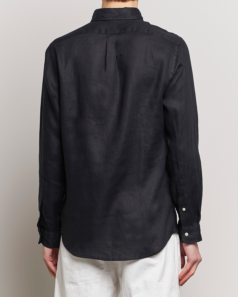 Heren | Overhemden | Polo Ralph Lauren | Custom Fit Linen Button Down Polo Black