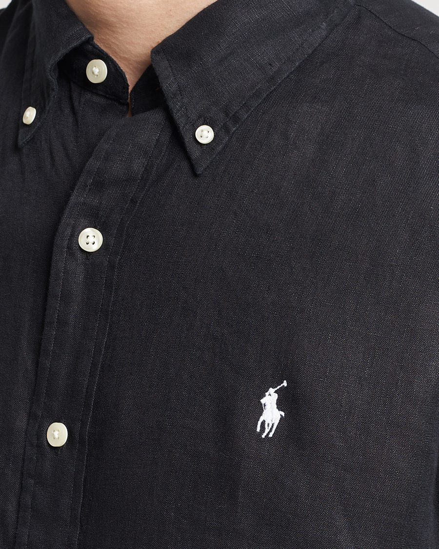 Heren | Overhemden | Polo Ralph Lauren | Custom Fit Linen Button Down Polo Black