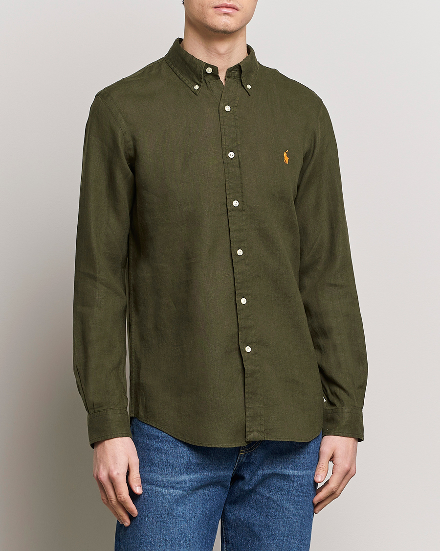 Heren | Linnen overhemden | Polo Ralph Lauren | Custom Fit Linen Button Down Armadillo