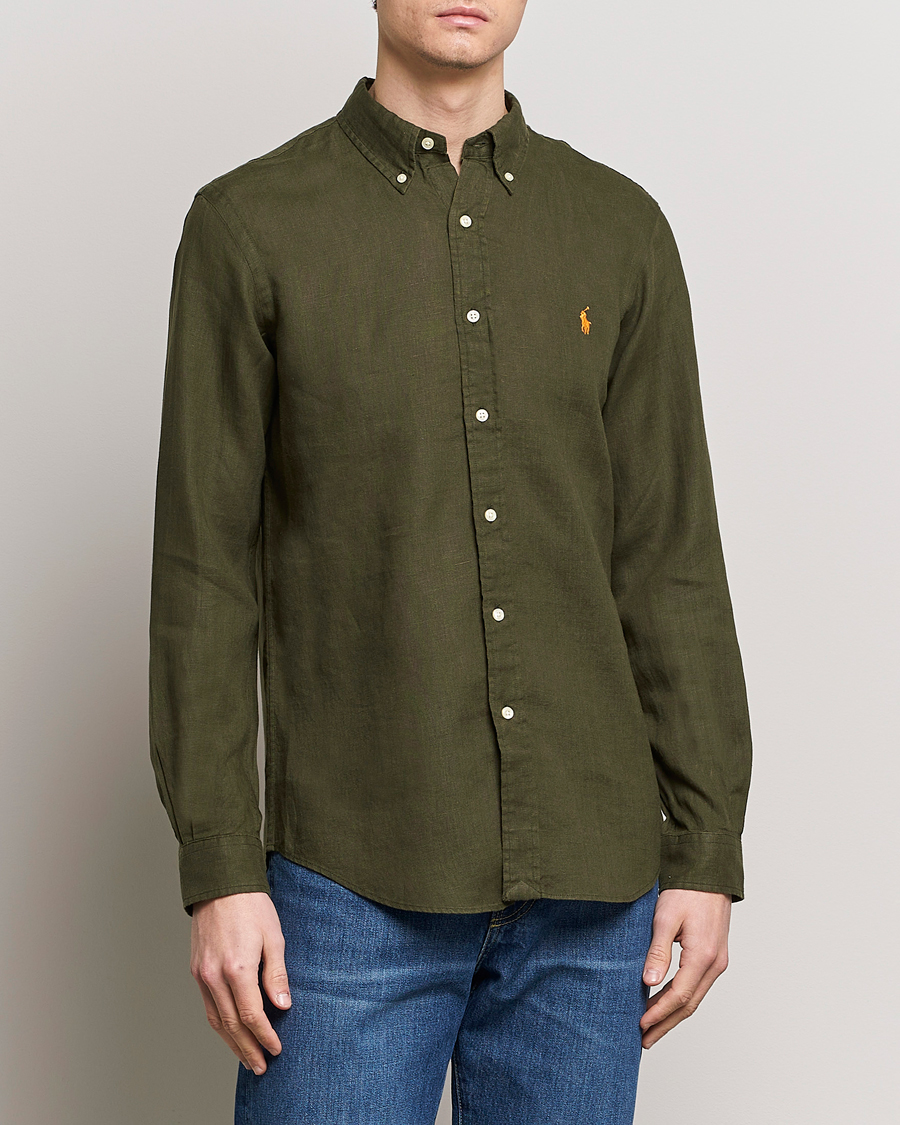 Heren | Casual | Polo Ralph Lauren | Custom Fit Linen Button Down Armadillo