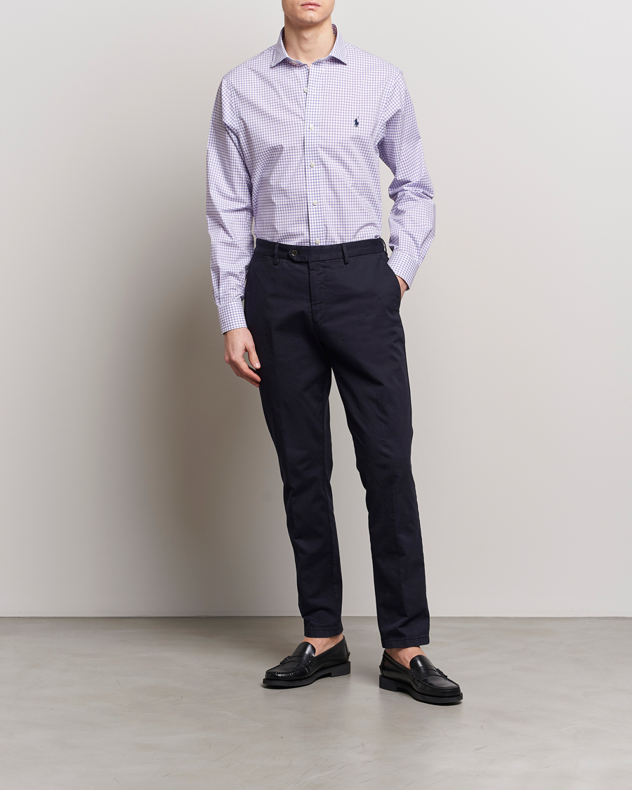 Heren |  | Polo Ralph Lauren | Custom Fit Poplin Shirt Purple/White