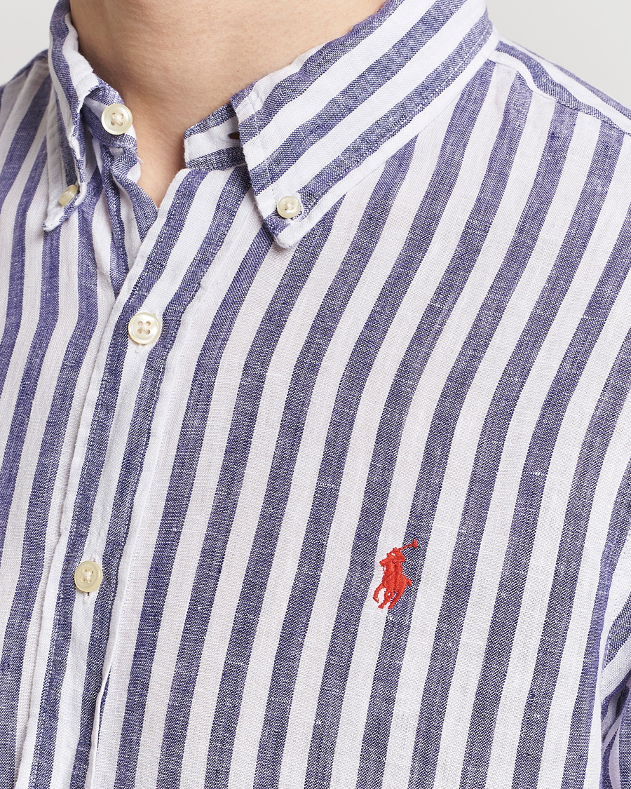 Heren | Overhemden | Polo Ralph Lauren | Custom Fit Striped Linen Shirt Blue/White