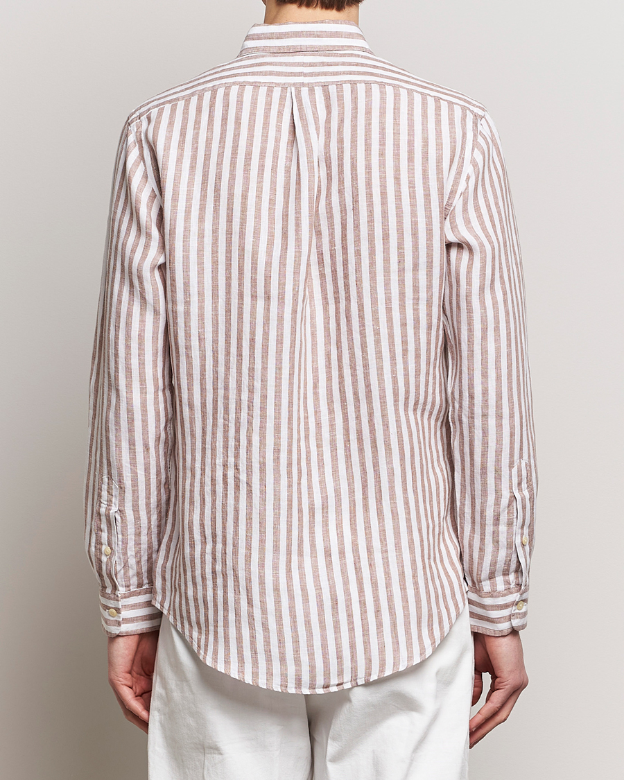 Heren | Overhemden | Polo Ralph Lauren | Custom Fit Striped Linen Shirt Khaki/White