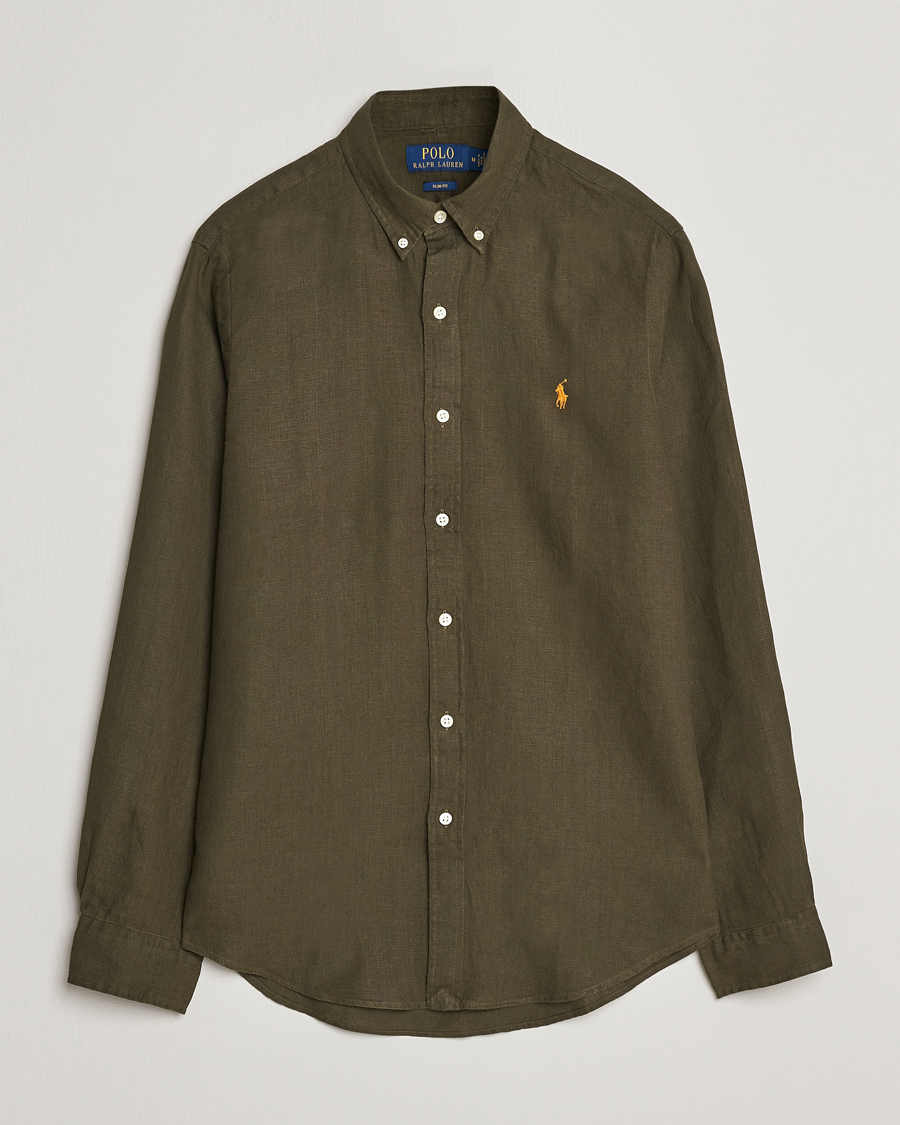 Heren | Overhemden | Polo Ralph Lauren | Slim Fit Linen Button Down Shirt Armadillo