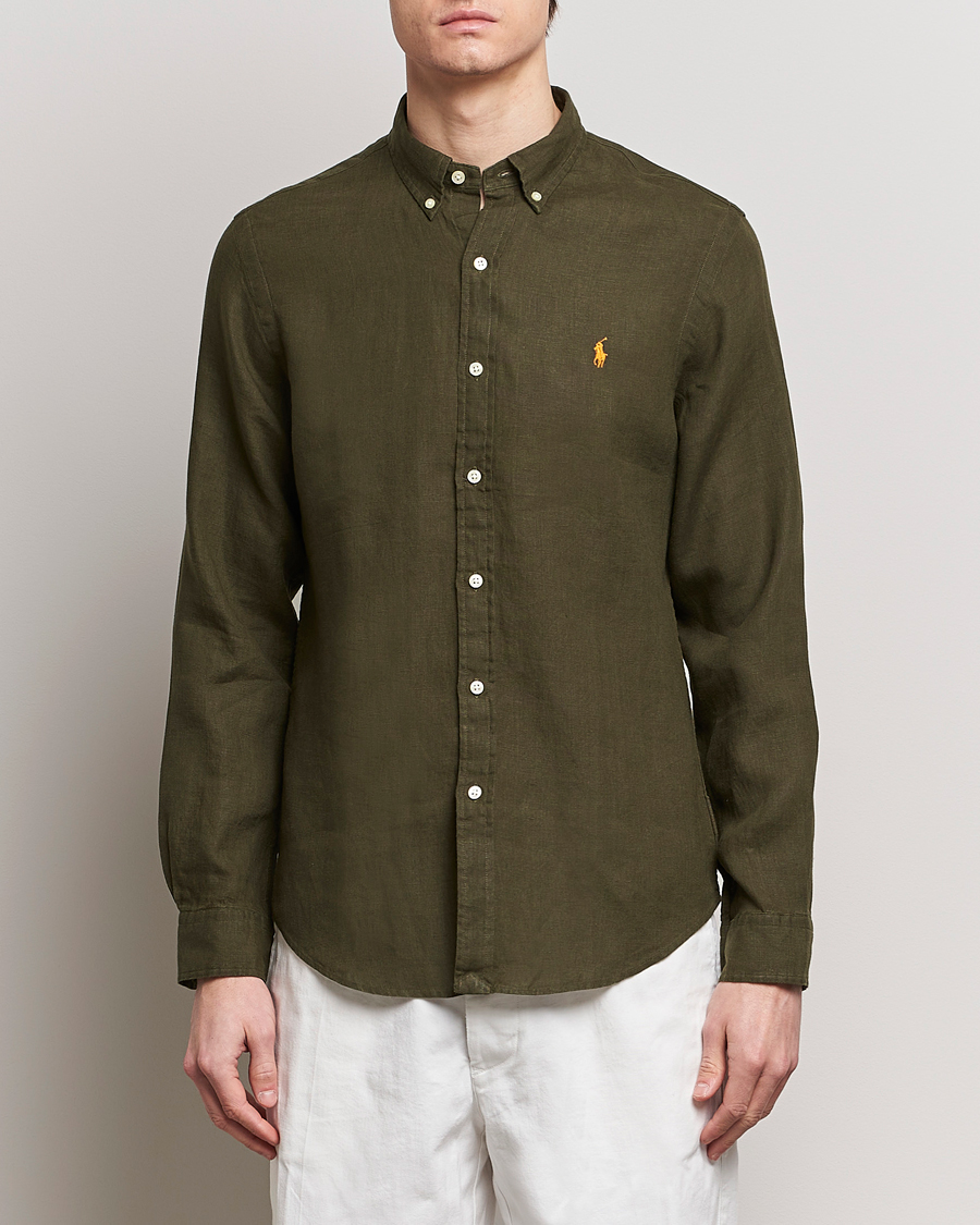 Heren | Overhemden | Polo Ralph Lauren | Slim Fit Linen Button Down Shirt Armadillo