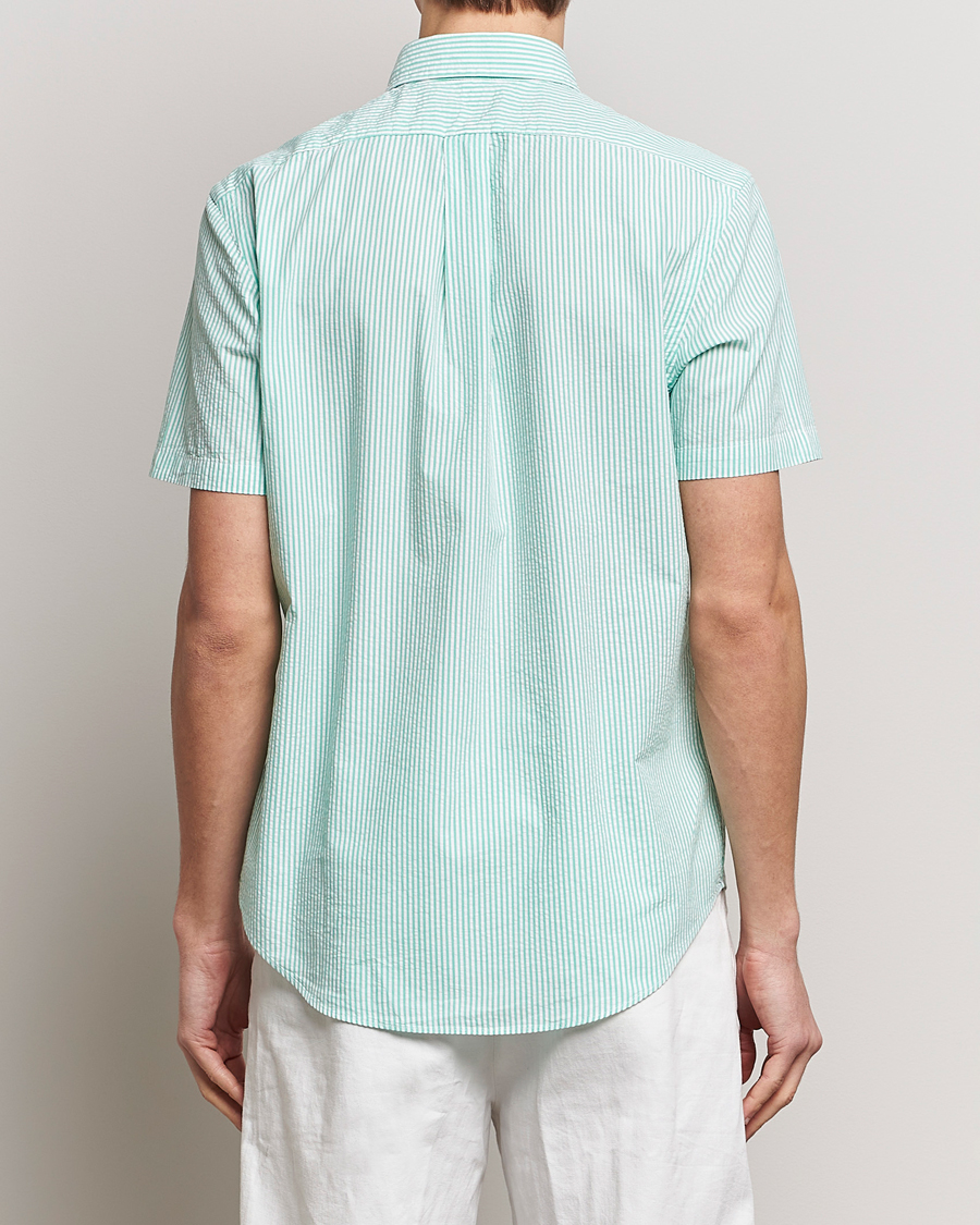 Heren | Overhemden | Polo Ralph Lauren | Seersucker Short Sleeve Striped Shirt Green/White