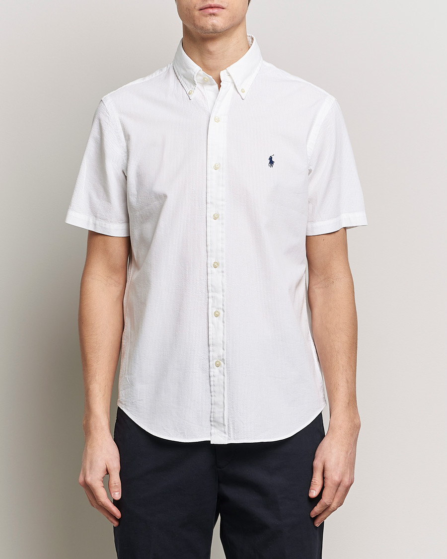 Heren | Casual | Polo Ralph Lauren | Seersucker Short Sleeve Shirt White