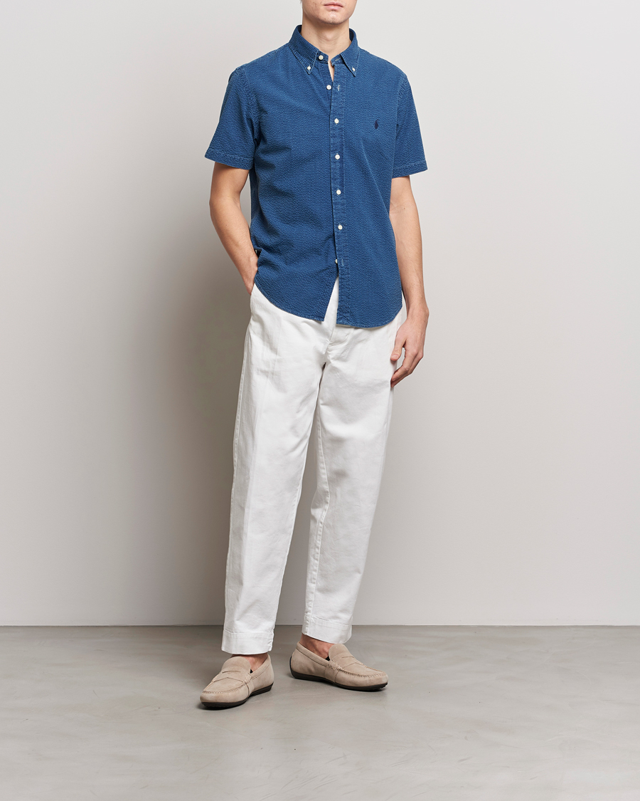 Heren | Overhemden | Polo Ralph Lauren | Seersucker Short Sleeve Shirt Dark Indigo