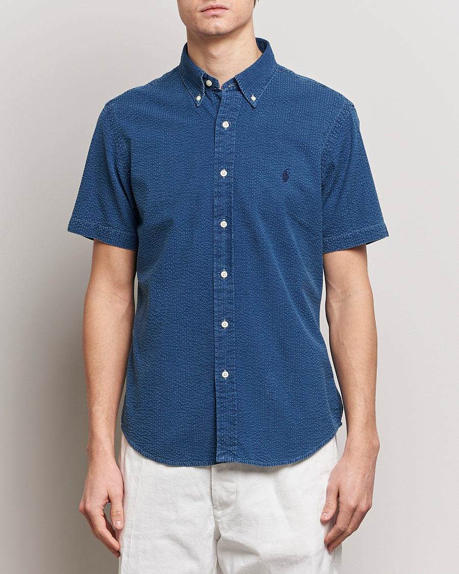 Heren | Overhemden met korte mouwen | Polo Ralph Lauren | Seersucker Short Sleeve Shirt Dark Indigo