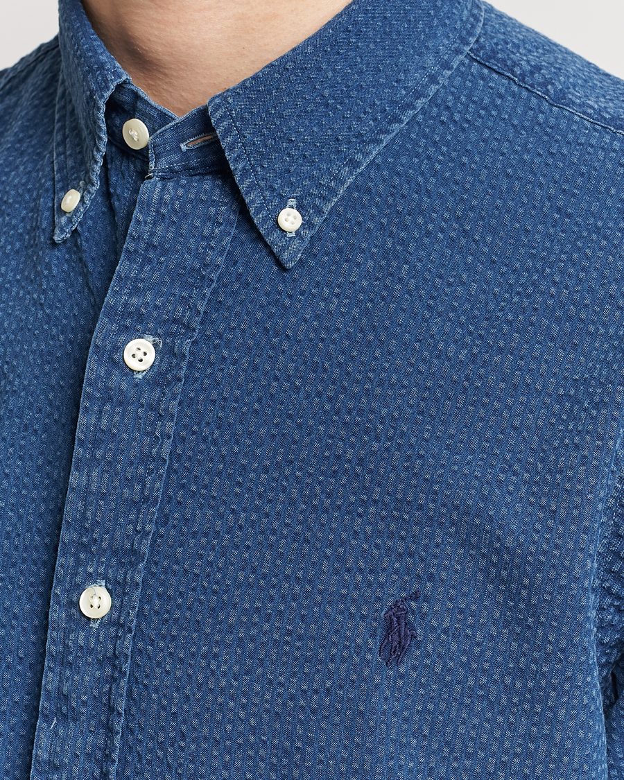 Heren | Overhemden | Polo Ralph Lauren | Seersucker Short Sleeve Shirt Dark Indigo