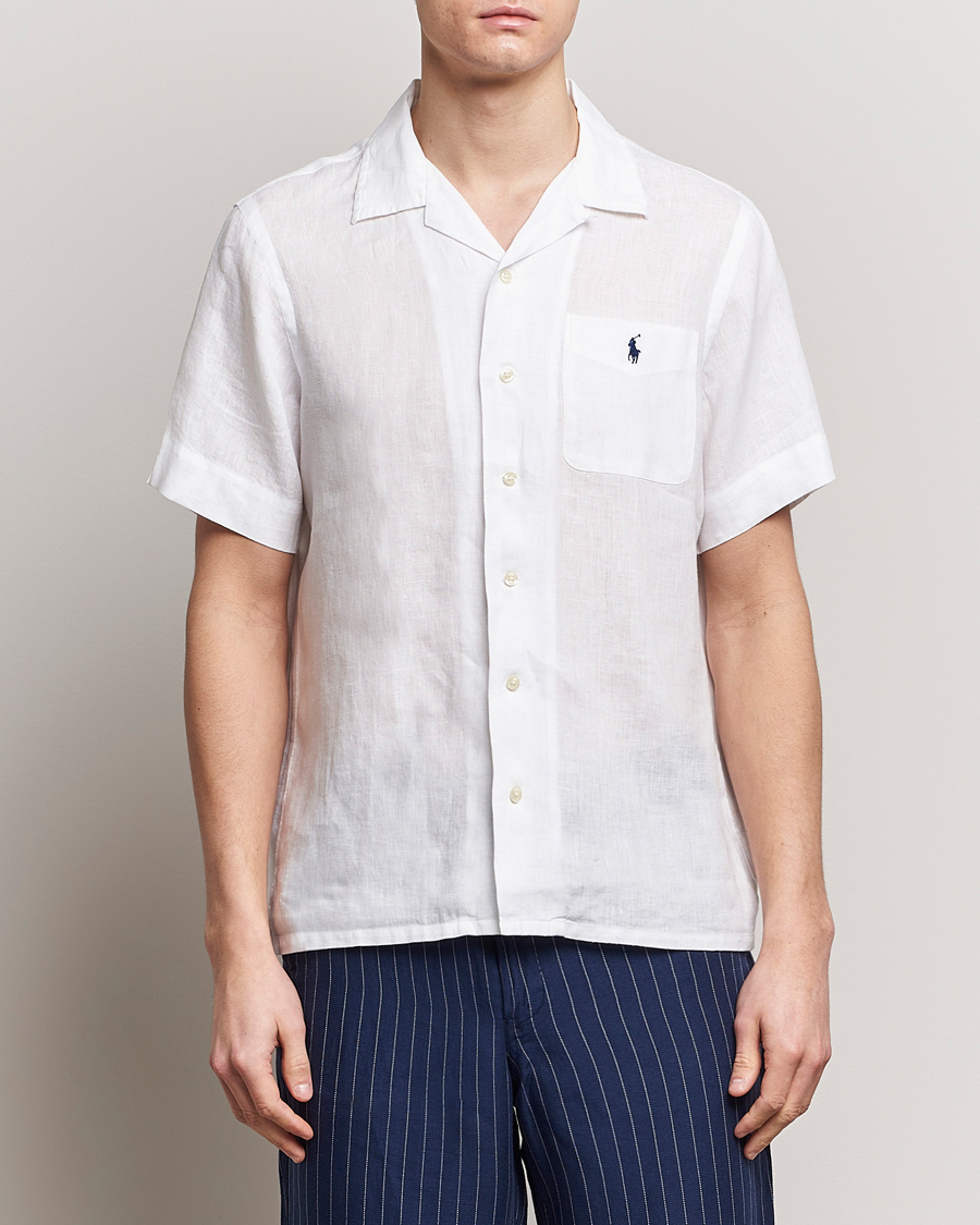 Heren | Casual | Polo Ralph Lauren | Linen Pocket Short Sleeve Shirt White