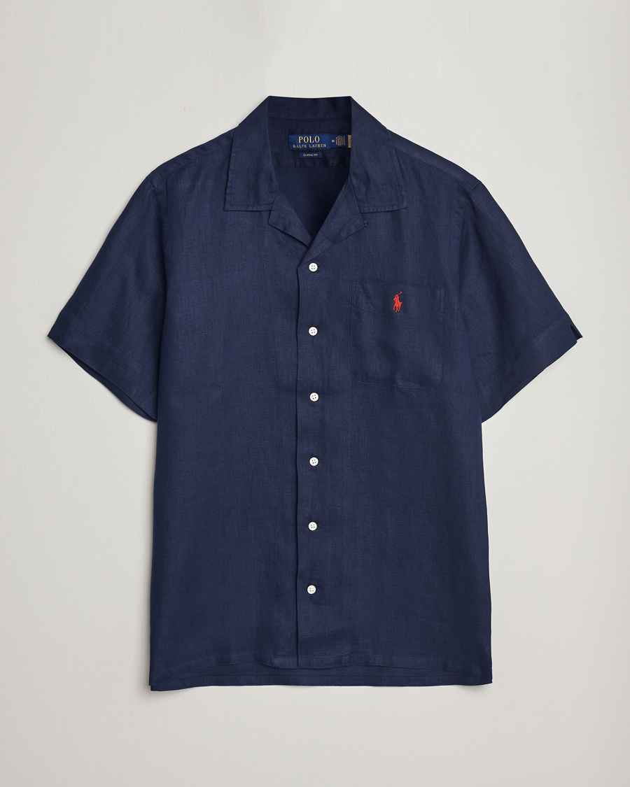 Heren | Overhemden | Polo Ralph Lauren | Linen Pocket Short Sleeve Shirt Newport Navy