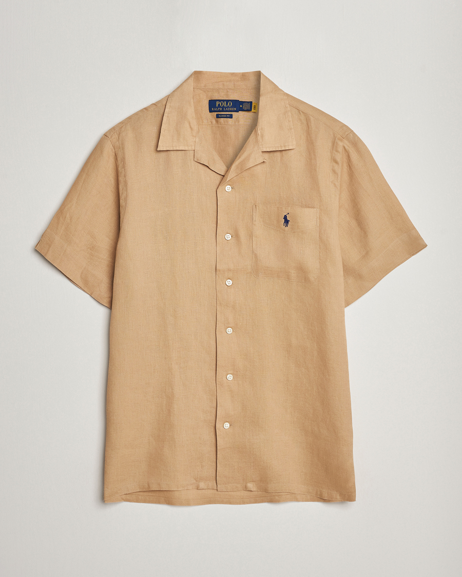Heren | Overhemden | Polo Ralph Lauren | Linen Pocket Short Sleeve Shirt Vintage Khaki