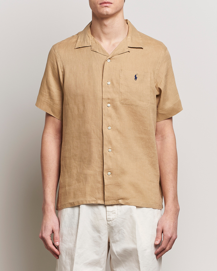 Heren | Overhemden | Polo Ralph Lauren | Linen Pocket Short Sleeve Shirt Vintage Khaki