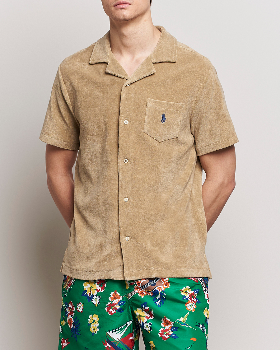 Heren | Overhemden met korte mouwen | Polo Ralph Lauren | Cotton Terry Short Sleeve Shirt Coastal Beige