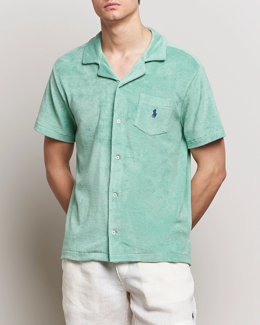 Heren | Overhemden met korte mouwen | Polo Ralph Lauren | Cotton Terry Short Sleeve Shirt Celadon