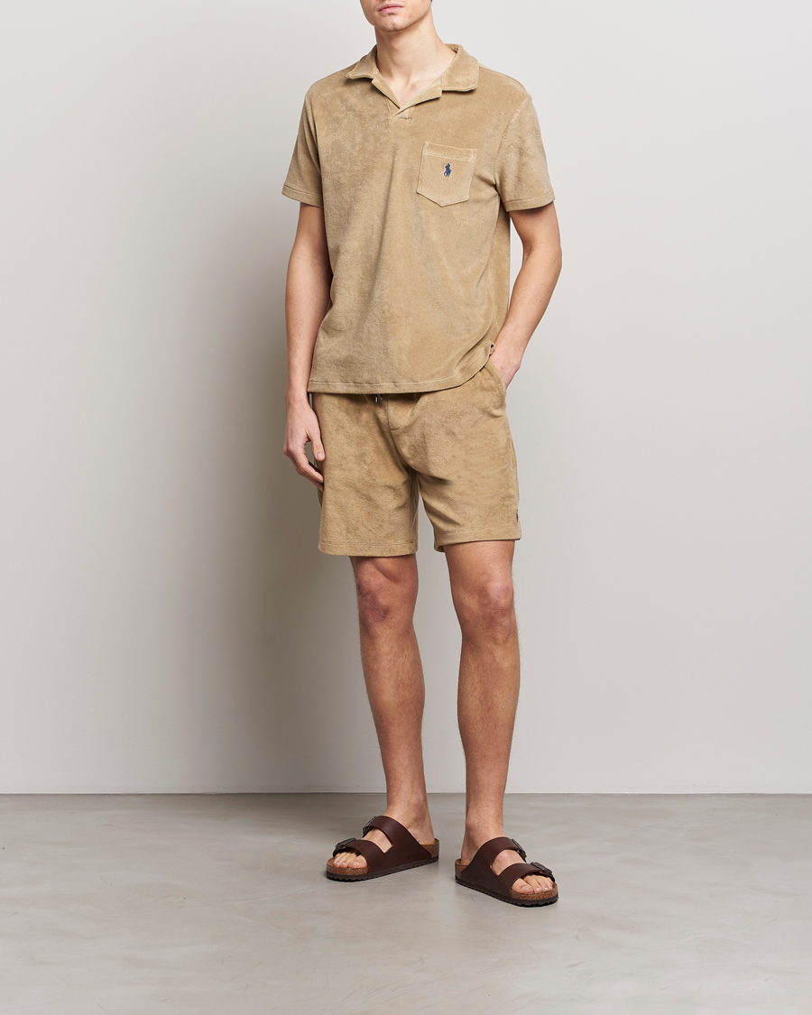 Heren | Korte broek | Polo Ralph Lauren | Cotton Terry Drawstring Shorts Coastal Beige