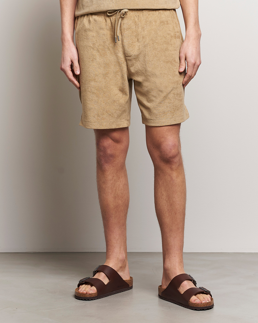 Heren | Trekkoord shorts | Polo Ralph Lauren | Cotton Terry Drawstring Shorts Coastal Beige