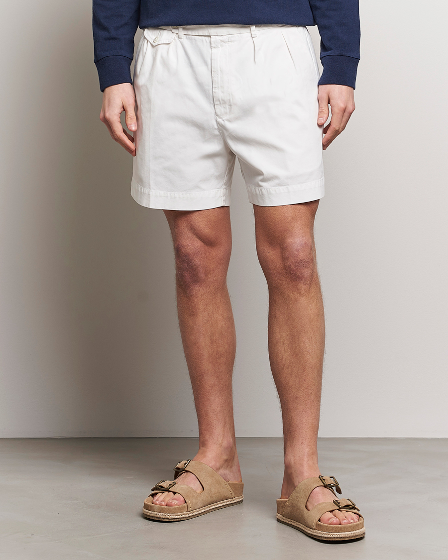 Heren | Only Polo | Polo Ralph Lauren | Pleated Featherweight Twill Shorts Deckwash White