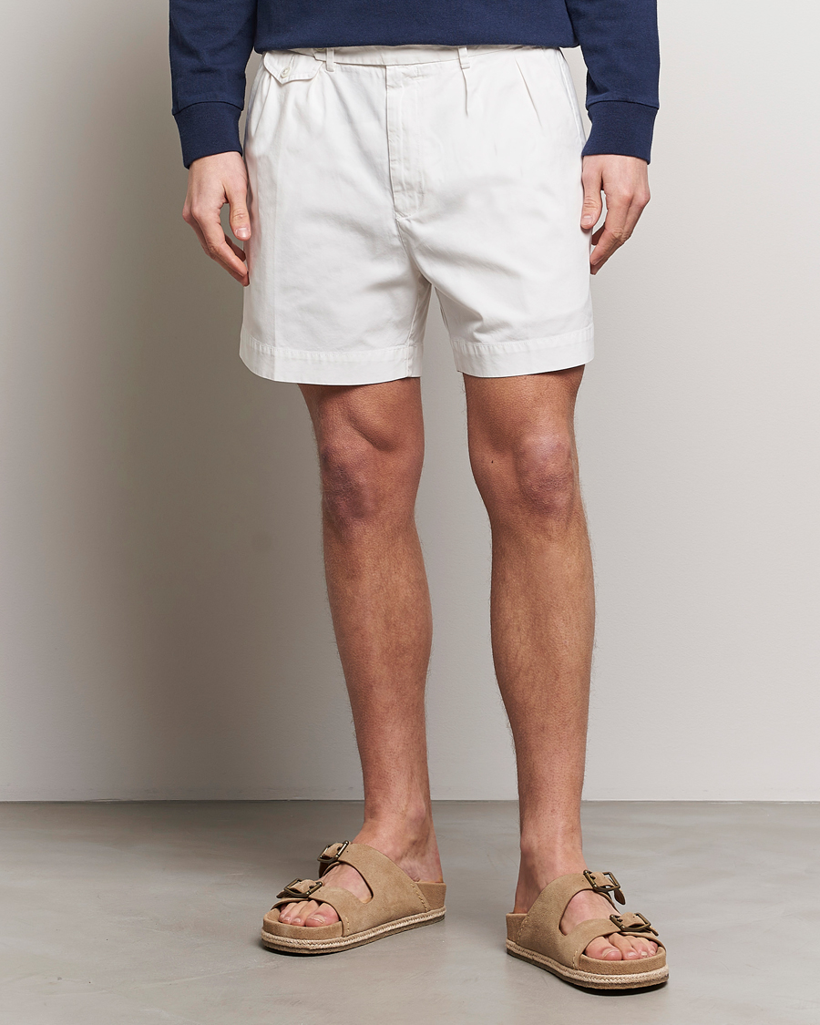 Heren | Korte broek | Polo Ralph Lauren | Pleated Featherweight Twill Shorts Deckwash White