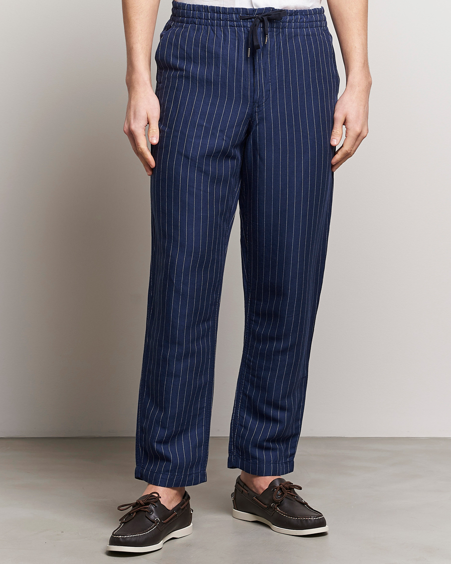 Heren | Broeken met trekkoord | Polo Ralph Lauren | Prepster V2 Linen Trousers Navy