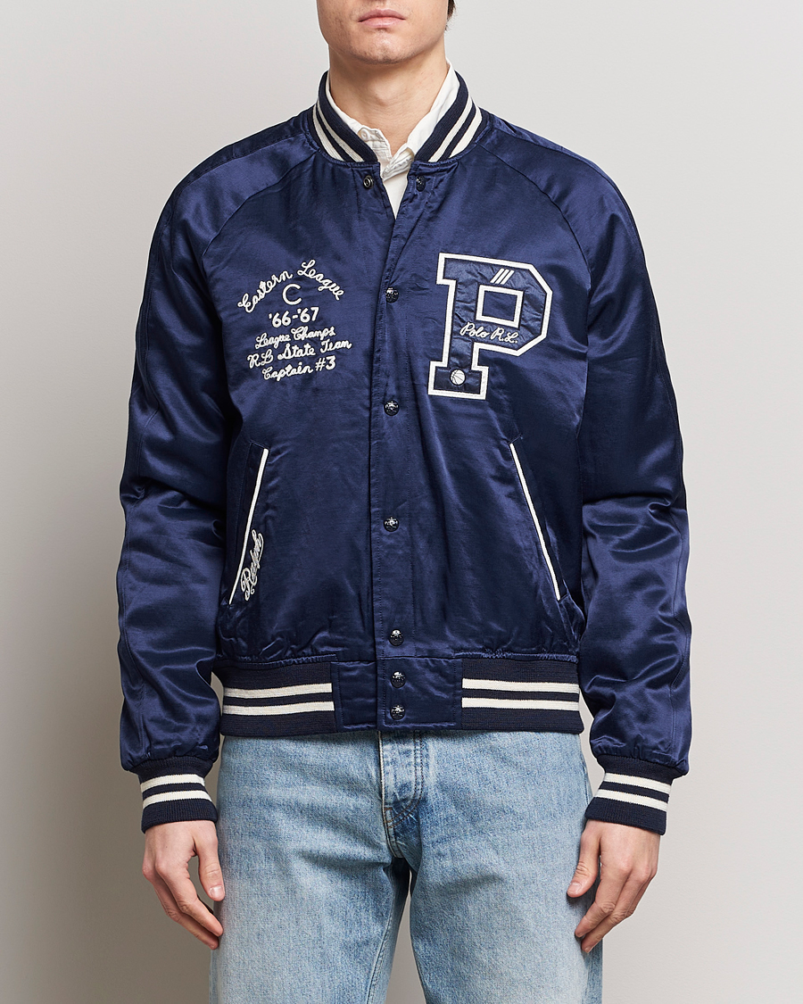 Heren | Jassen | Polo Ralph Lauren | Varsity Bomber Satin Jacket Aviator Navy