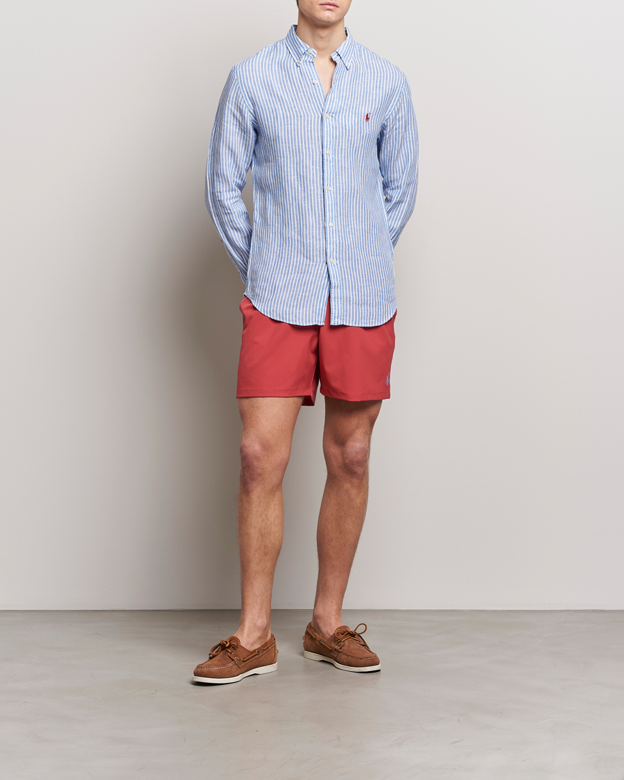Heren | Zwembroek | Polo Ralph Lauren | Recycled Traveler Boxer Swimshorts Nantucket Red